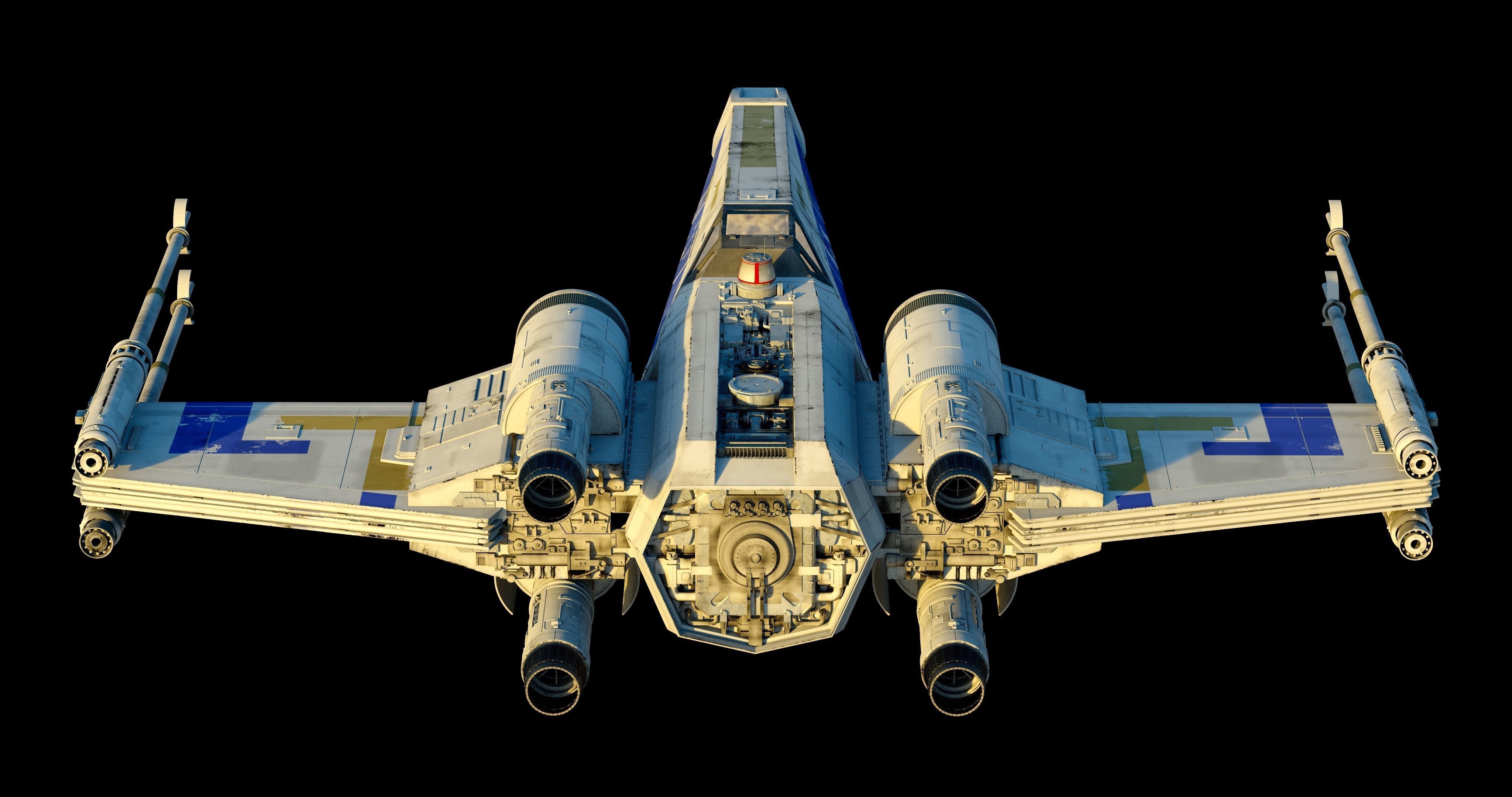 X-WING star wars x - fighter flying in sky 3D model_9