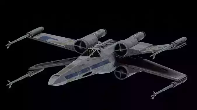 X-WING star wars x - fighter flying in sky 3D model