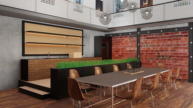 Industrial Loft Apartment 3D model 2