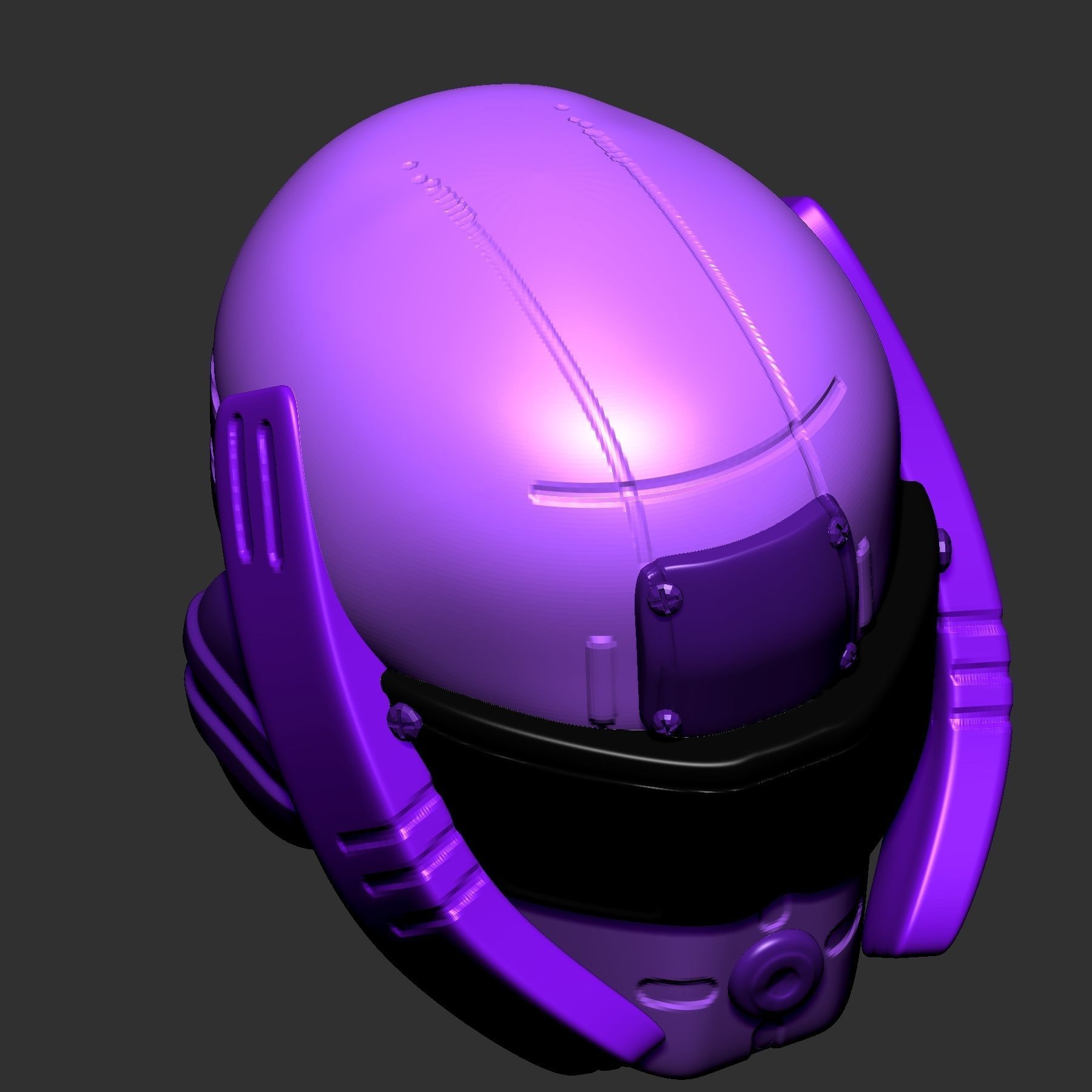 helmet high poly sculpt 3d printable 3D model 3D model_4