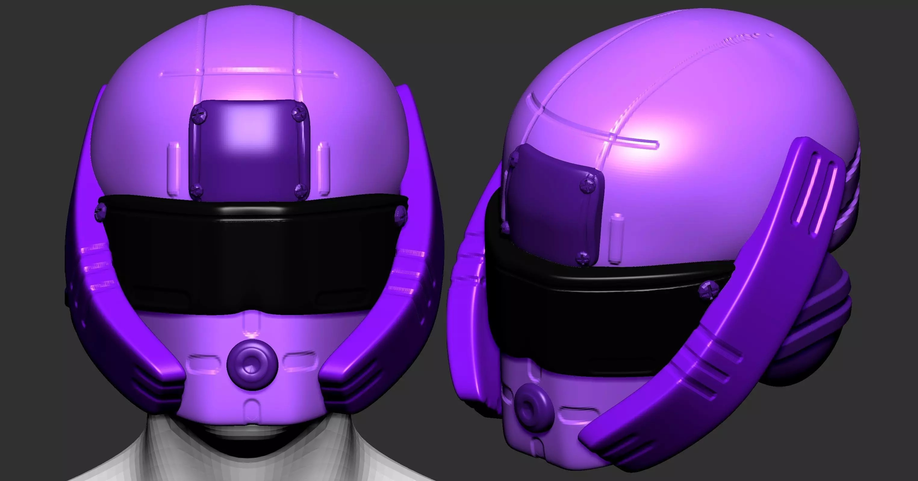 helmet high poly sculpt 3d printable 3D model 3D model_0