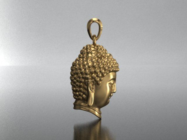 Buddha head pendant 3D print model_9