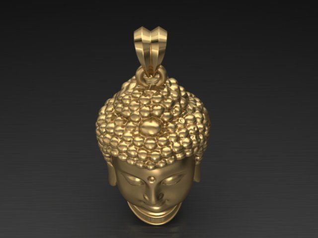 Buddha head pendant 3D print model_4