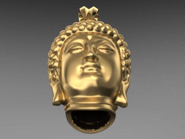 Buddha head pendant 3D print model_13