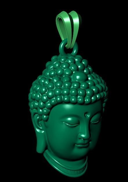 Buddha head pendant 3D print model_5