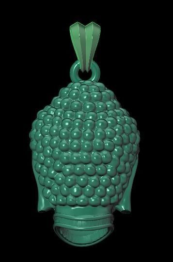 Buddha head pendant 3D print model_12