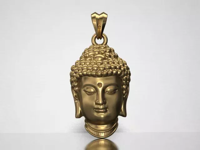 Buddha head pendant 3D print model_0
