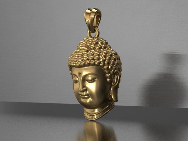 Buddha head pendant 3D print model_1