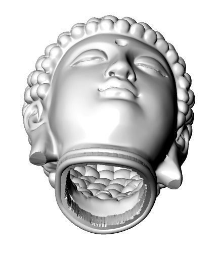 Buddha head pendant 3D print model_7