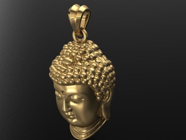 Buddha head pendant 3D print model_6