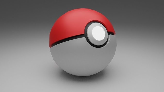Low poly pokeball 3D model pokemon ball Low-poly 3D model