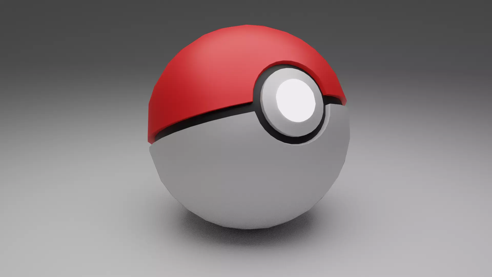 Low poly pokeball 3D model pokemon ball Low-poly 3D model_0