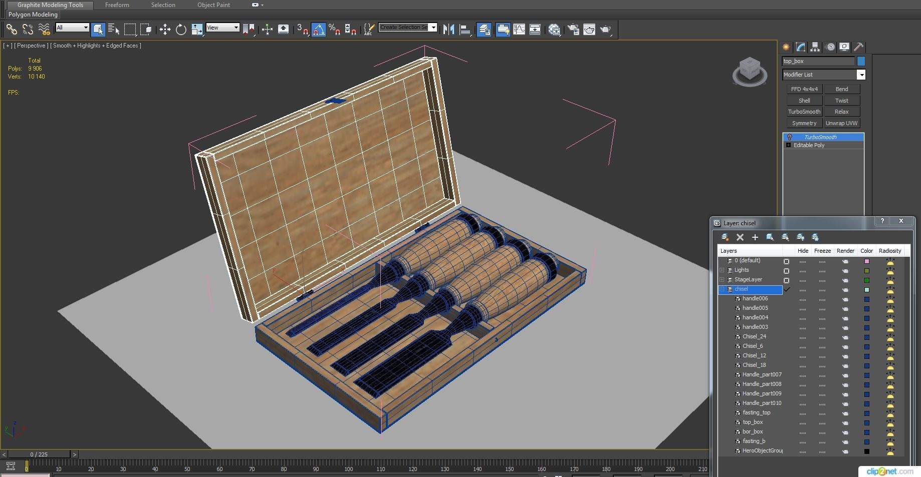 Straight chisels 3D model_16