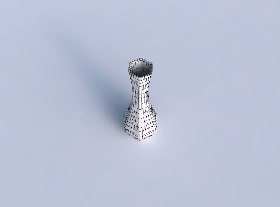 Vase larger opening hexagon with small horizontal sections 3D print model_6