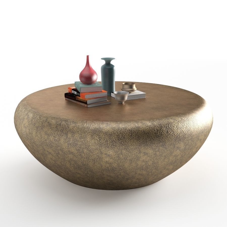 Goa Cocktail Table Antique Brass 3D model_0