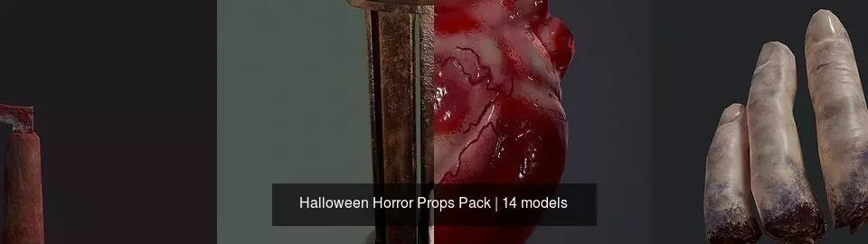 Halloween Horror Props Pack 3D Model Collection_16