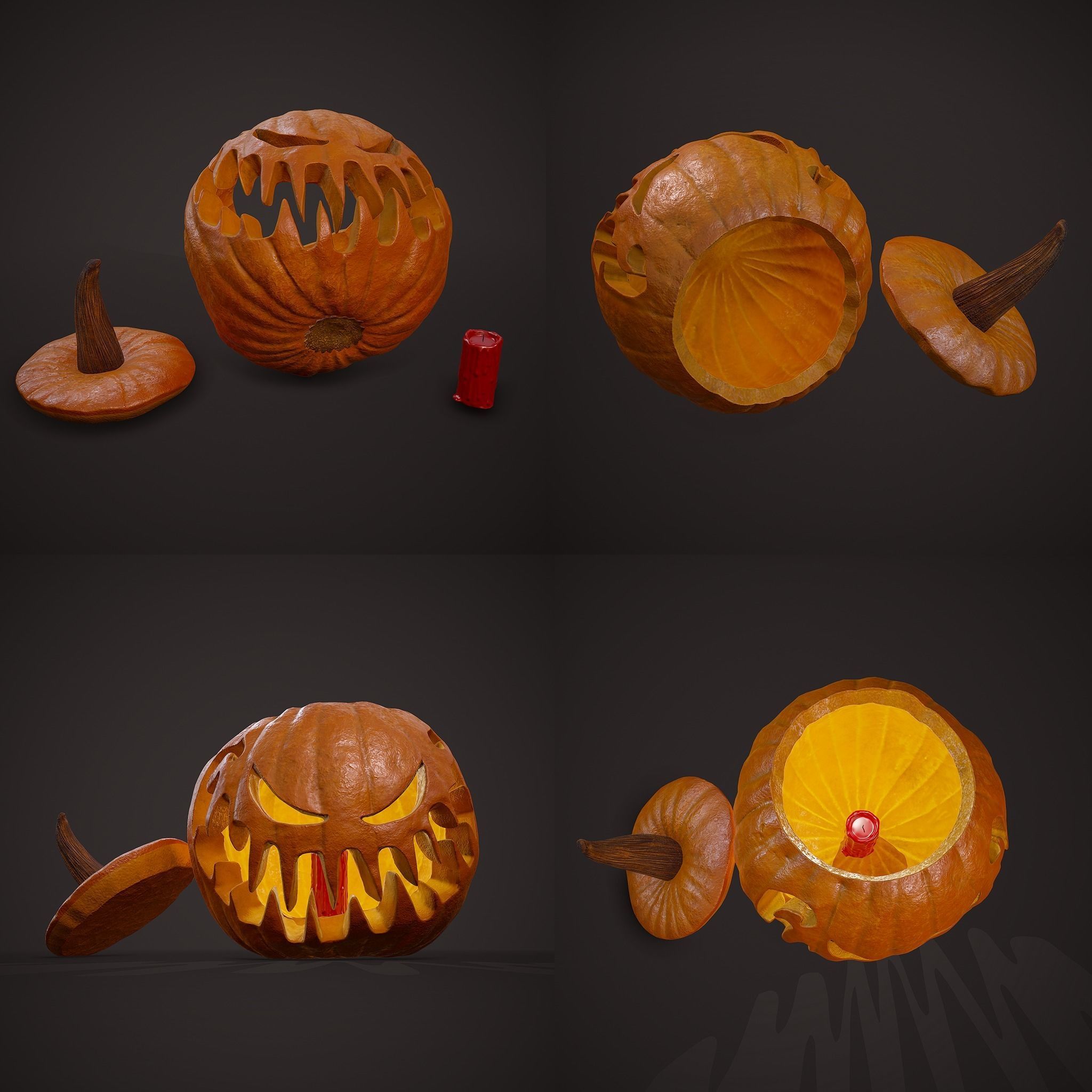 Halloween Horror Props Pack 3D Model Collection_36