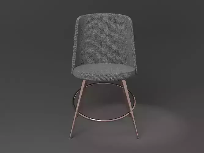 Chair low poly with gold legs Low-poly 3D model