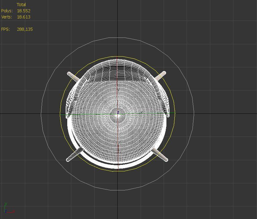 Chair low poly with gold legs Low-poly 3D model_15