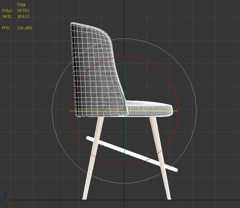 Chair low poly with gold legs Low-poly 3D model_13