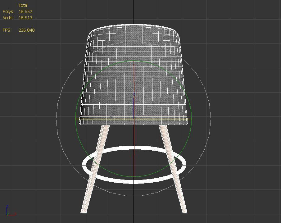 Chair low poly with gold legs Low-poly 3D model_12