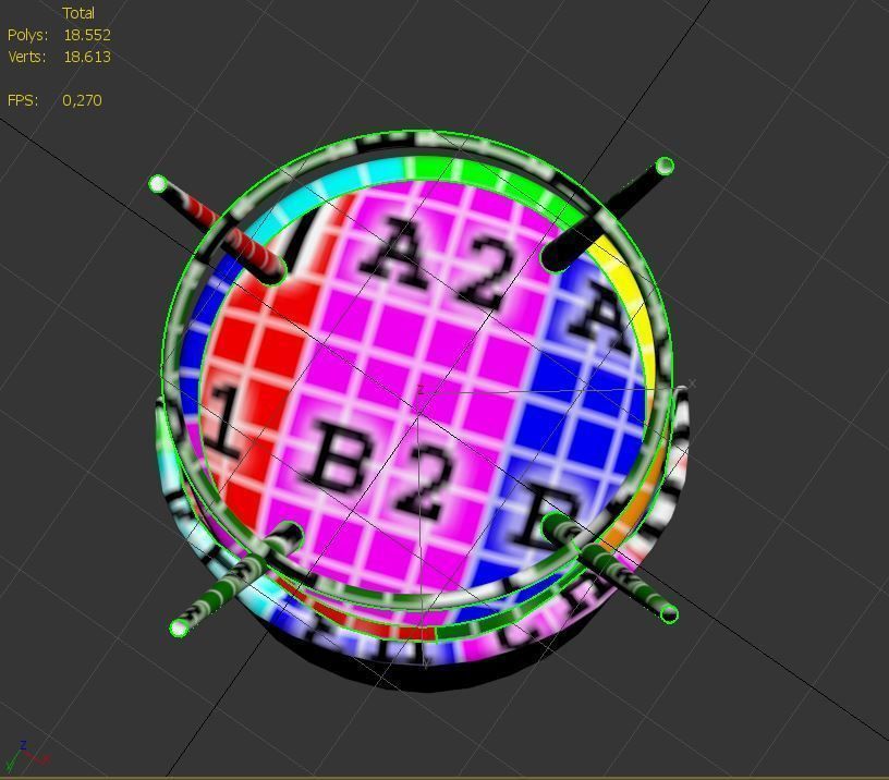 Chair low poly with gold legs Low-poly 3D model_17