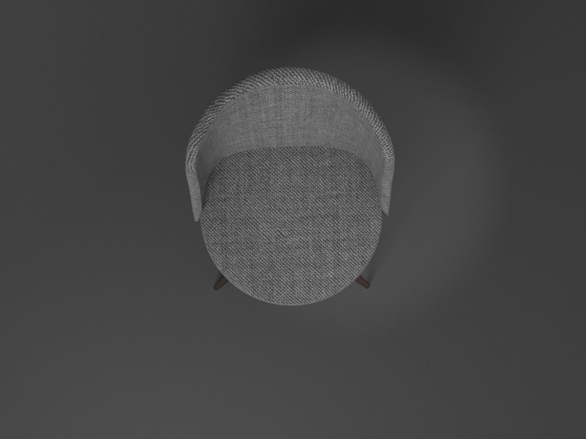 Chair low poly with gold legs Low-poly 3D model_11