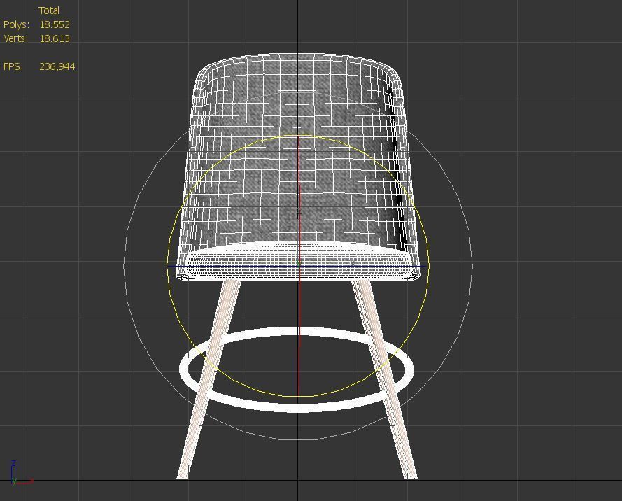 Chair low poly with gold legs Low-poly 3D model_16