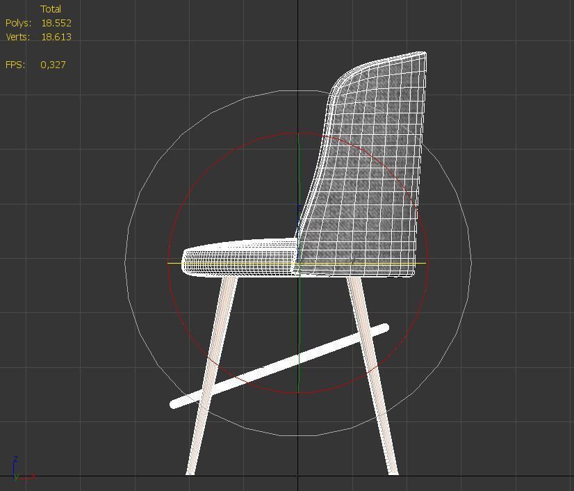 Chair low poly with gold legs Low-poly 3D model_14