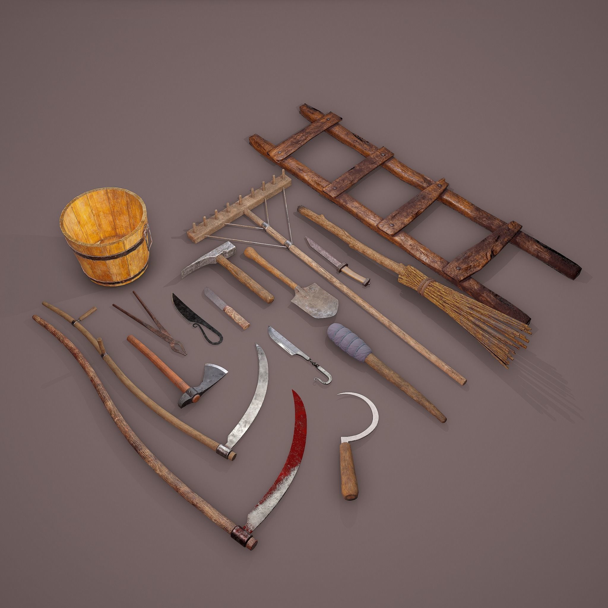Medieval Essential Tools Pack 3D Model Collection_3