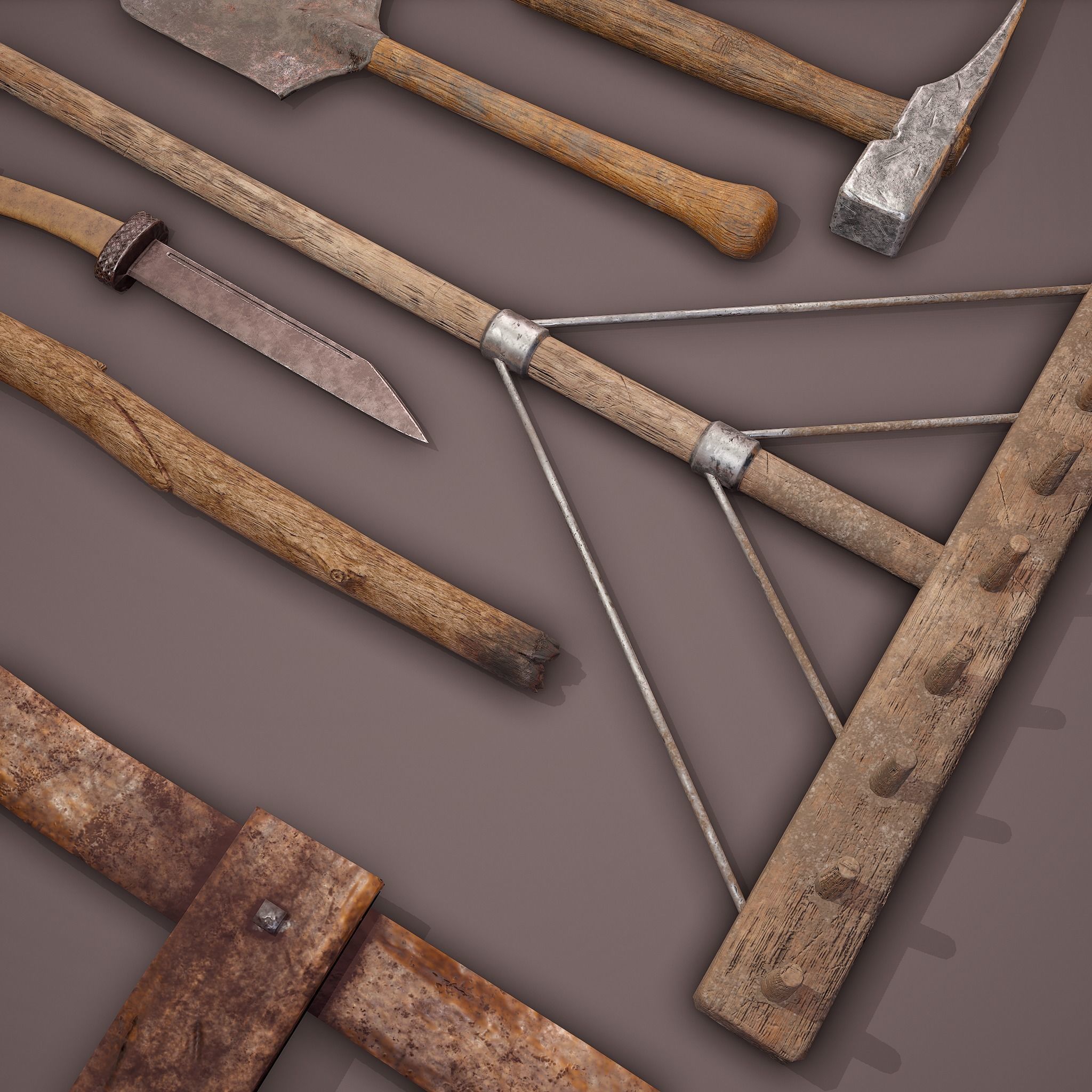 Medieval Essential Tools Pack 3D Model Collection_14