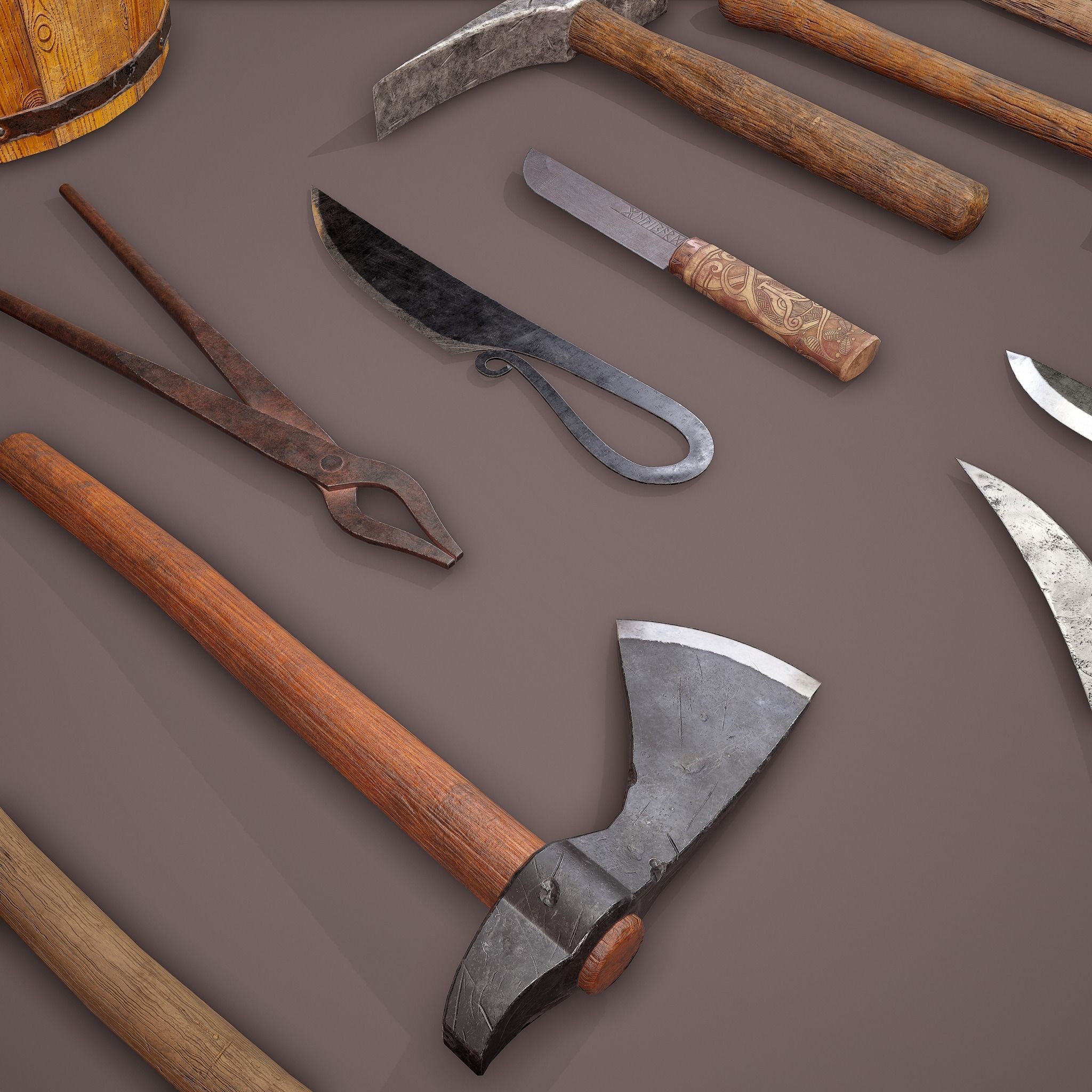 Medieval Essential Tools Pack 3D Model Collection_11