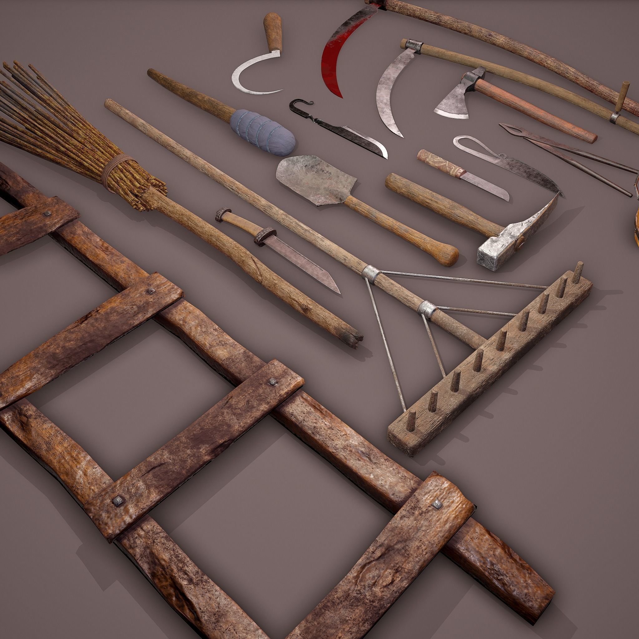 Medieval Essential Tools Pack 3D Model Collection_8
