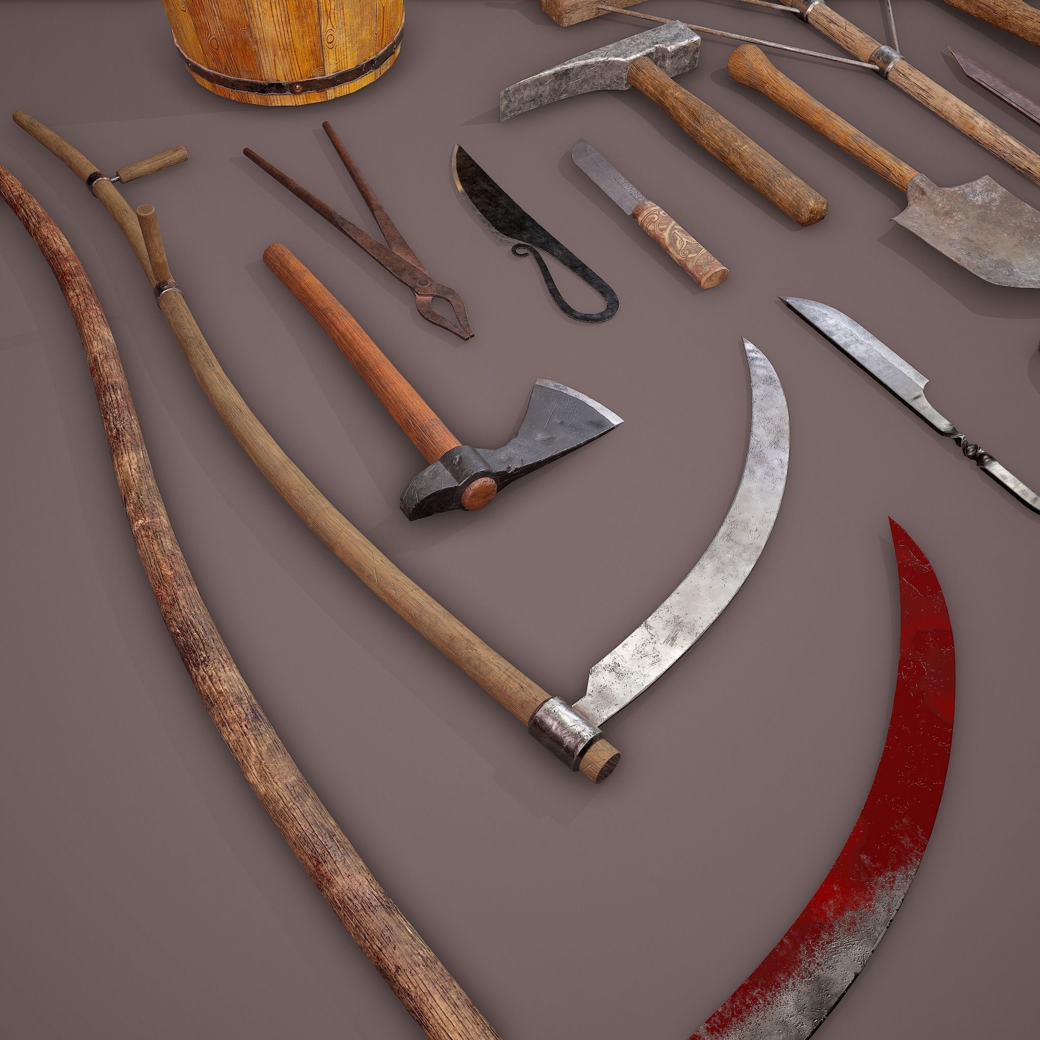 Medieval Essential Tools Pack 3D Model Collection_16