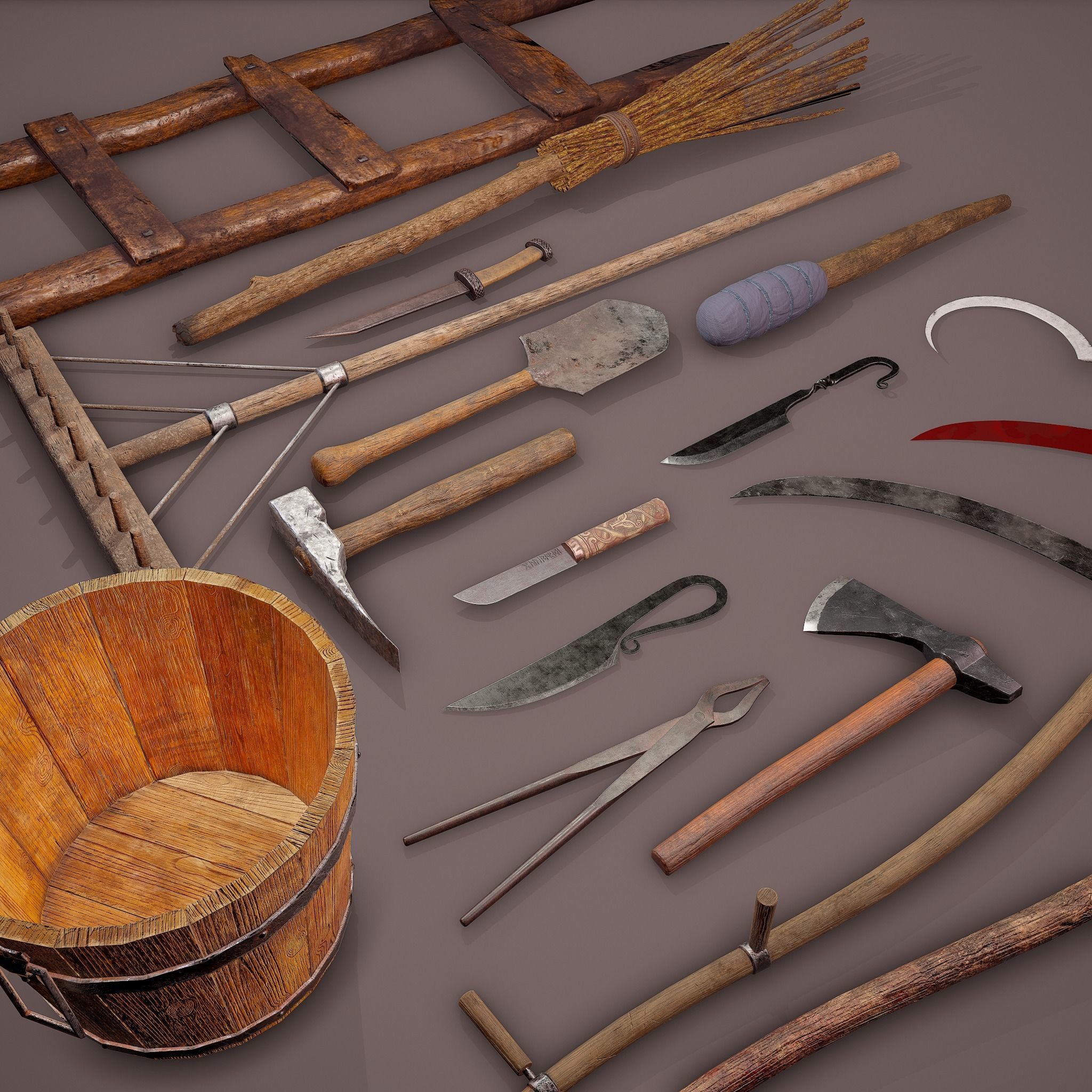 Medieval Essential Tools Pack 3D Model Collection_9