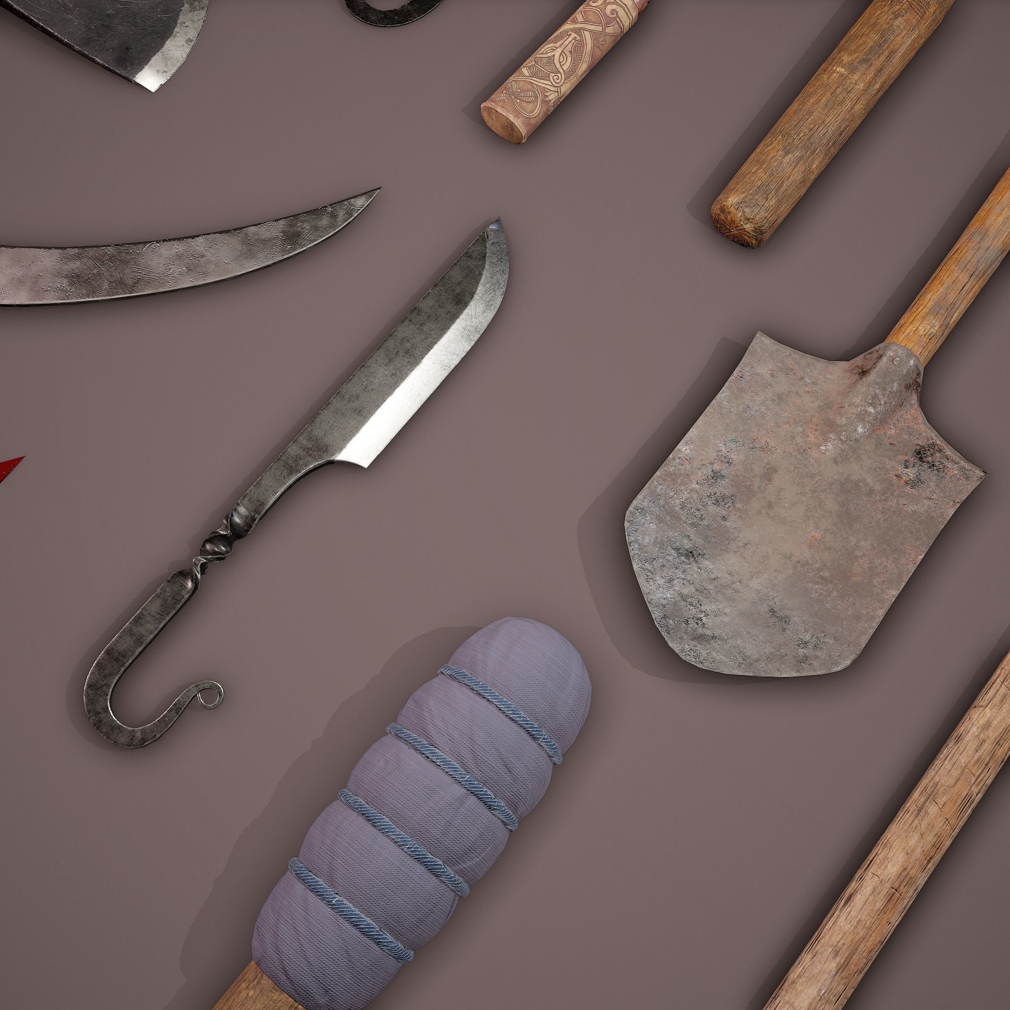 Medieval Essential Tools Pack 3D Model Collection_12