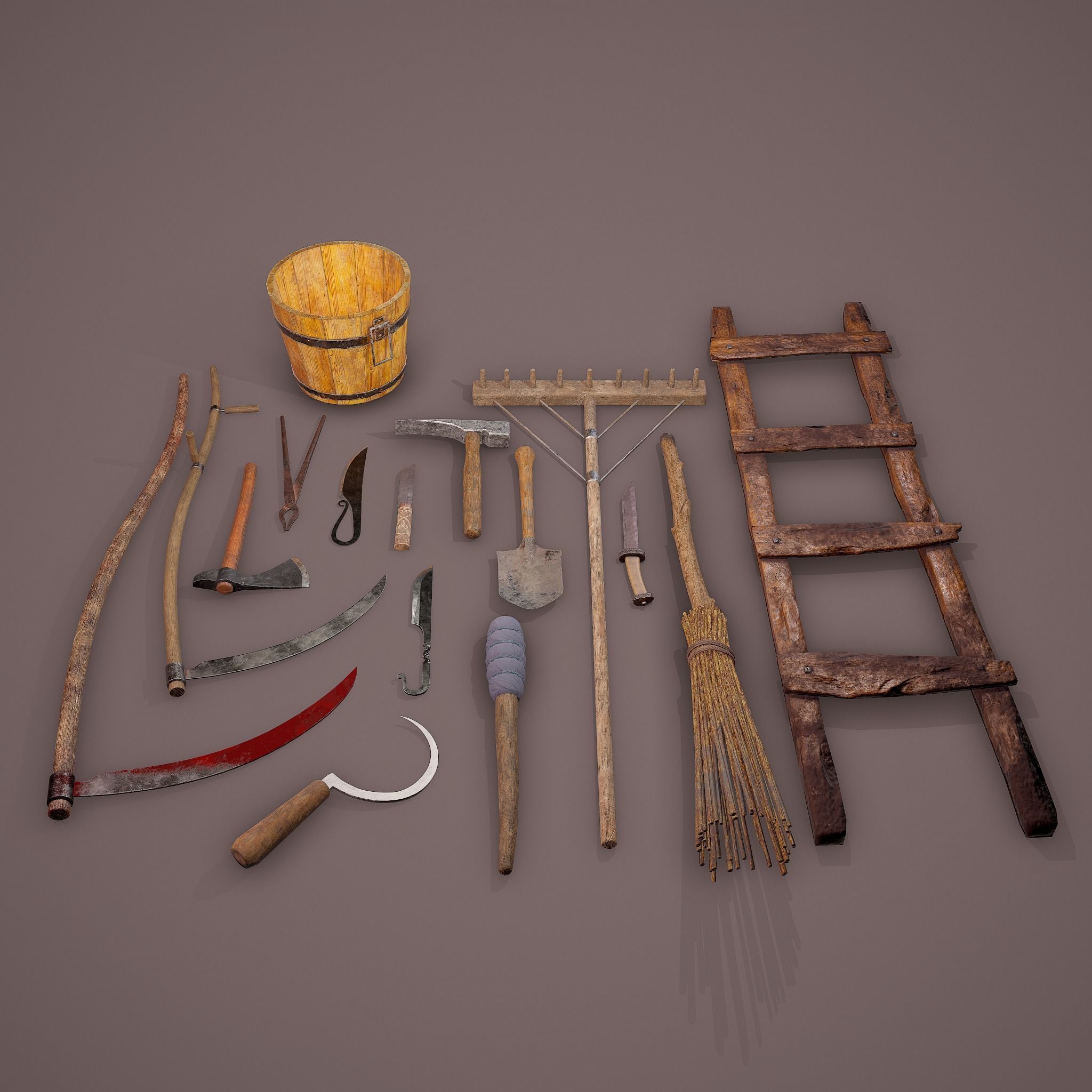 Medieval Essential Tools Pack 3D Model Collection_1