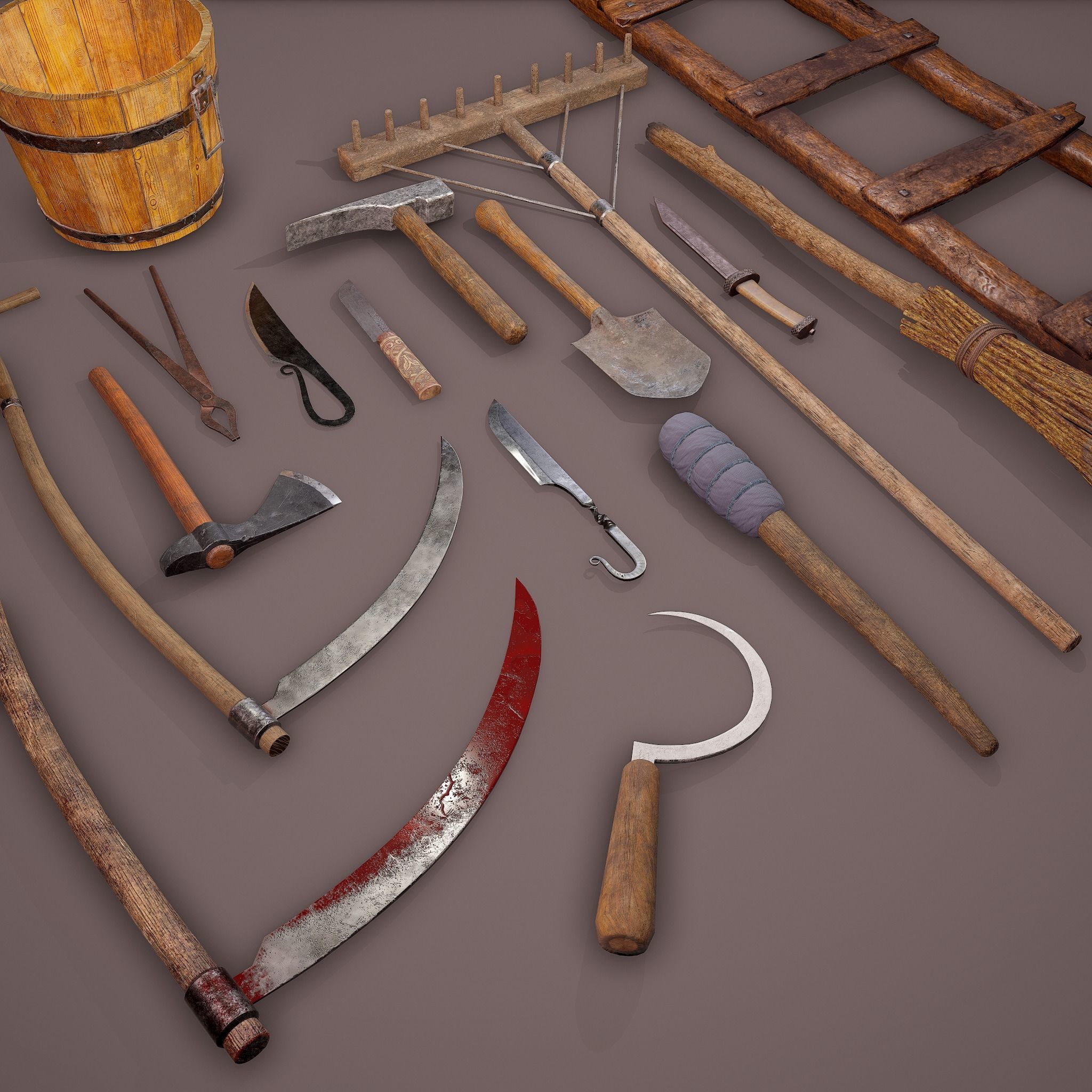 Medieval Essential Tools Pack 3D Model Collection_6