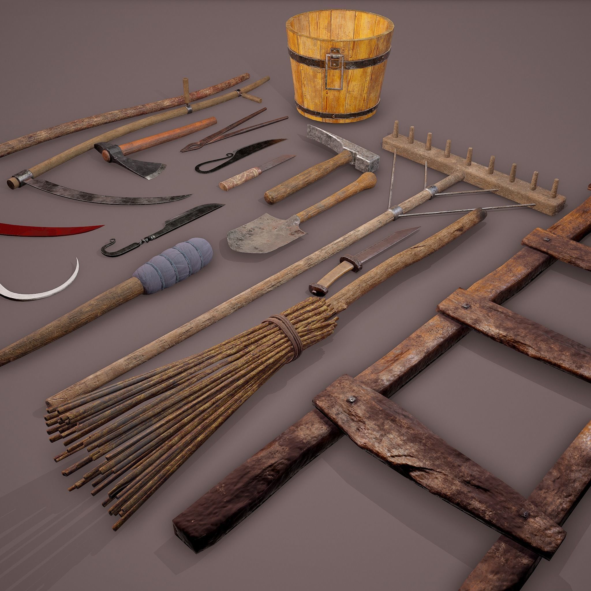 Medieval Essential Tools Pack 3D Model Collection_7