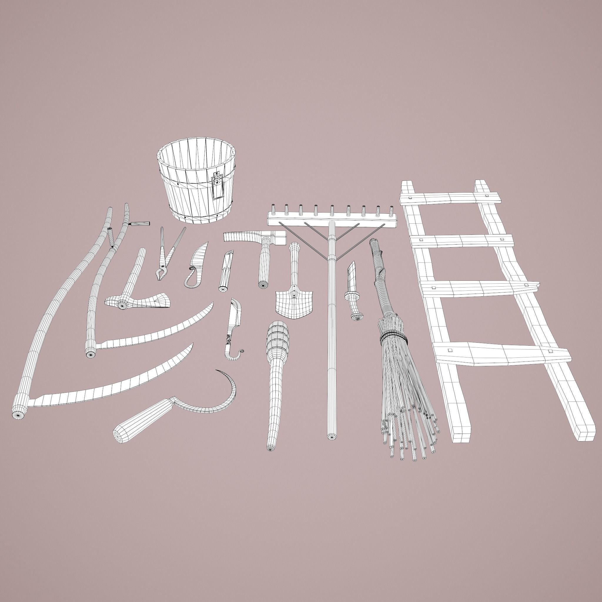 Medieval Essential Tools Pack 3D Model Collection_18