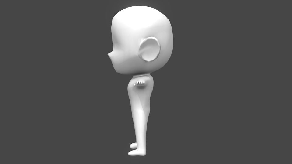Chibi base character model 3D model_4