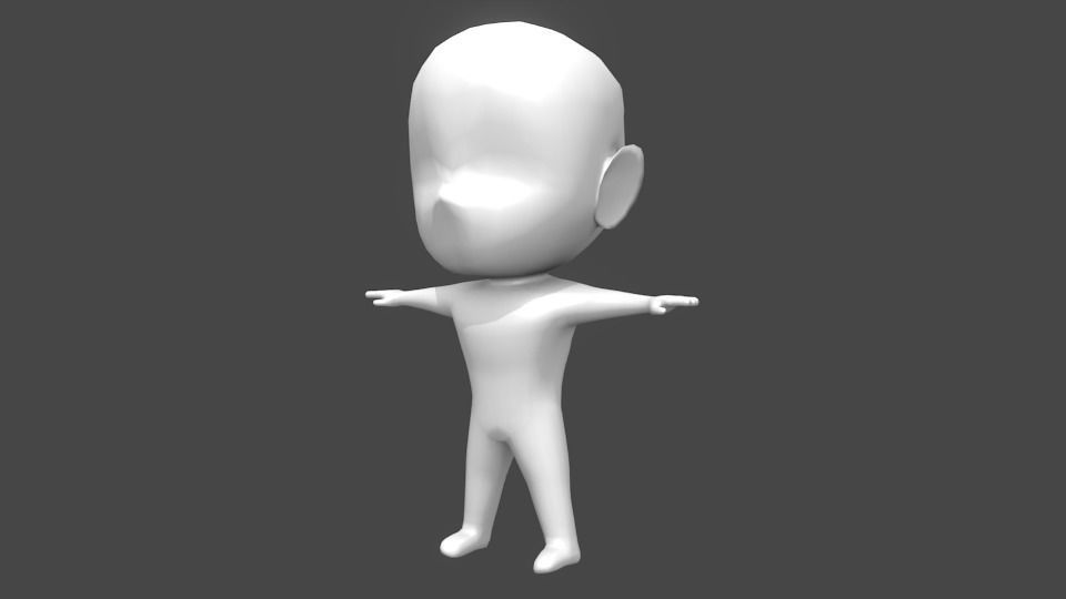Chibi base character model 3D model_2