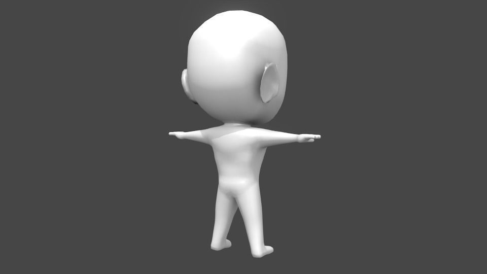 Chibi base character model 3D model_3