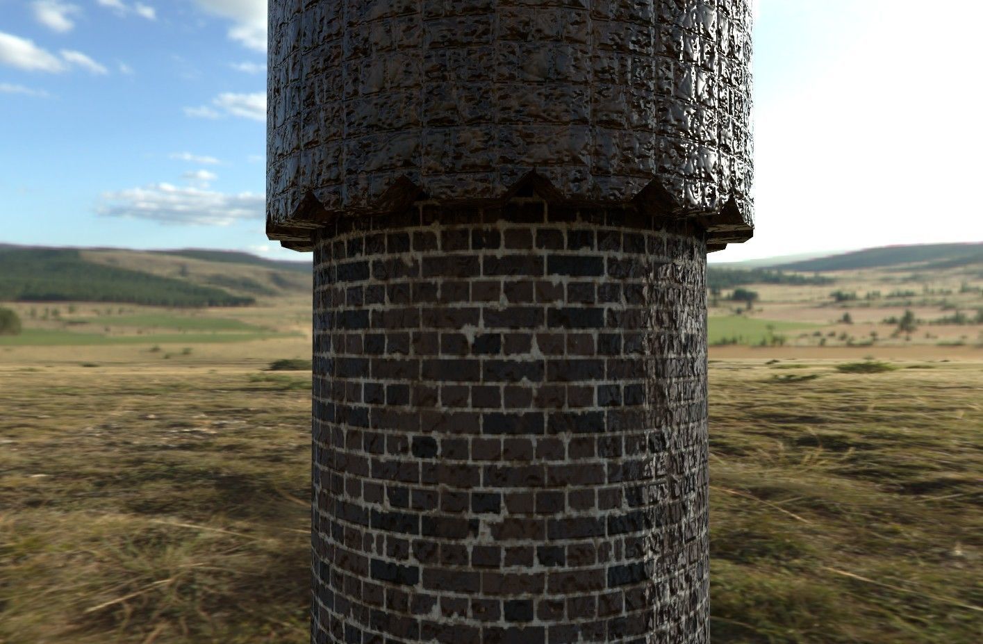 Medieval Tower Low Poly PBR and texture in 2k Free low-poly 3D model_1