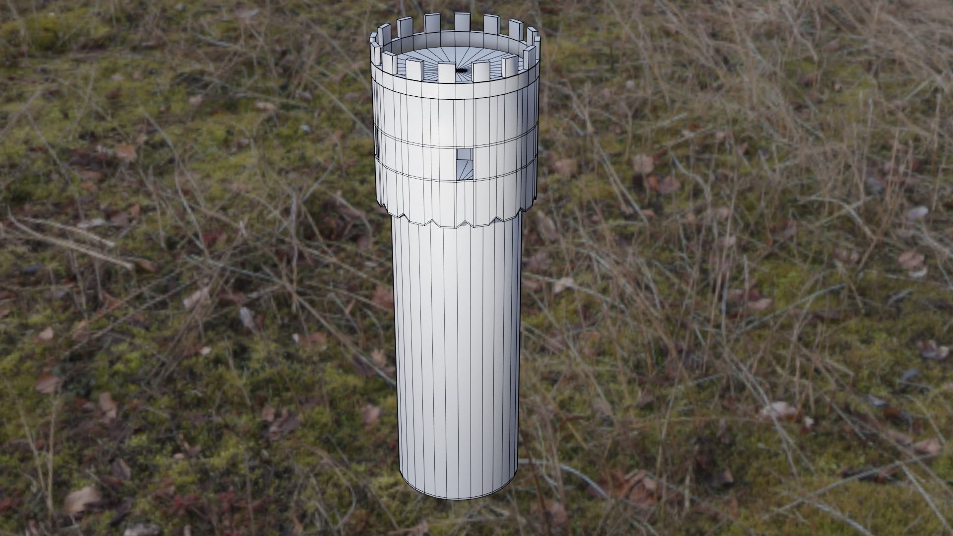 Medieval Tower Low Poly PBR and texture in 2k Free low-poly 3D model_6