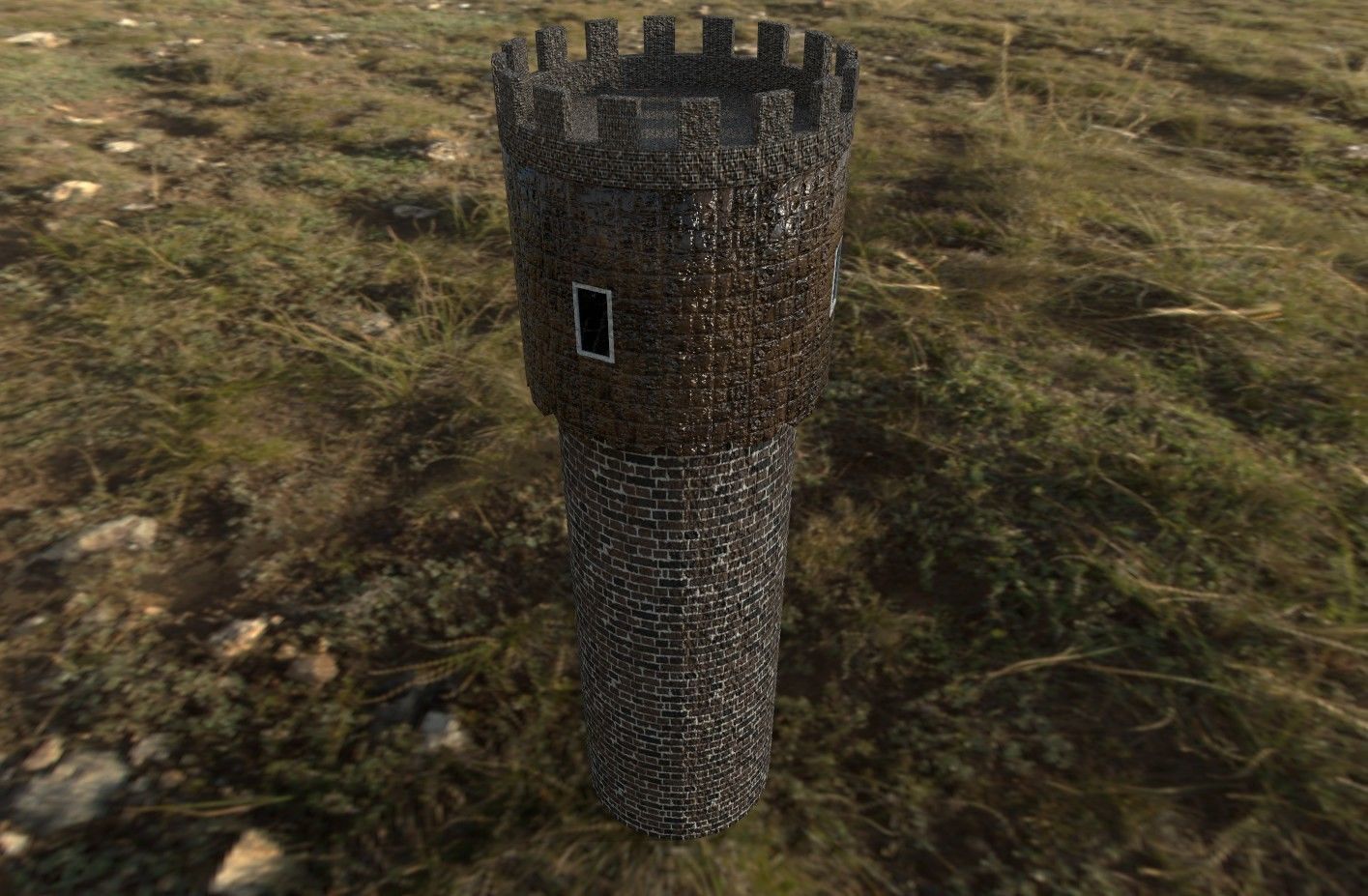 Medieval Tower Low Poly PBR and texture in 2k Free low-poly 3D model_5