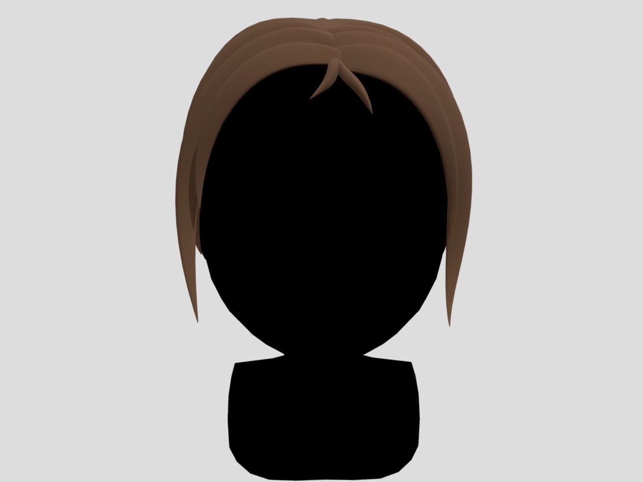 Female Hair Ponytail Free 3D model_4