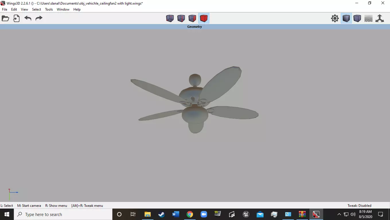 Outdoor ceiling Fan Free 3D model_0