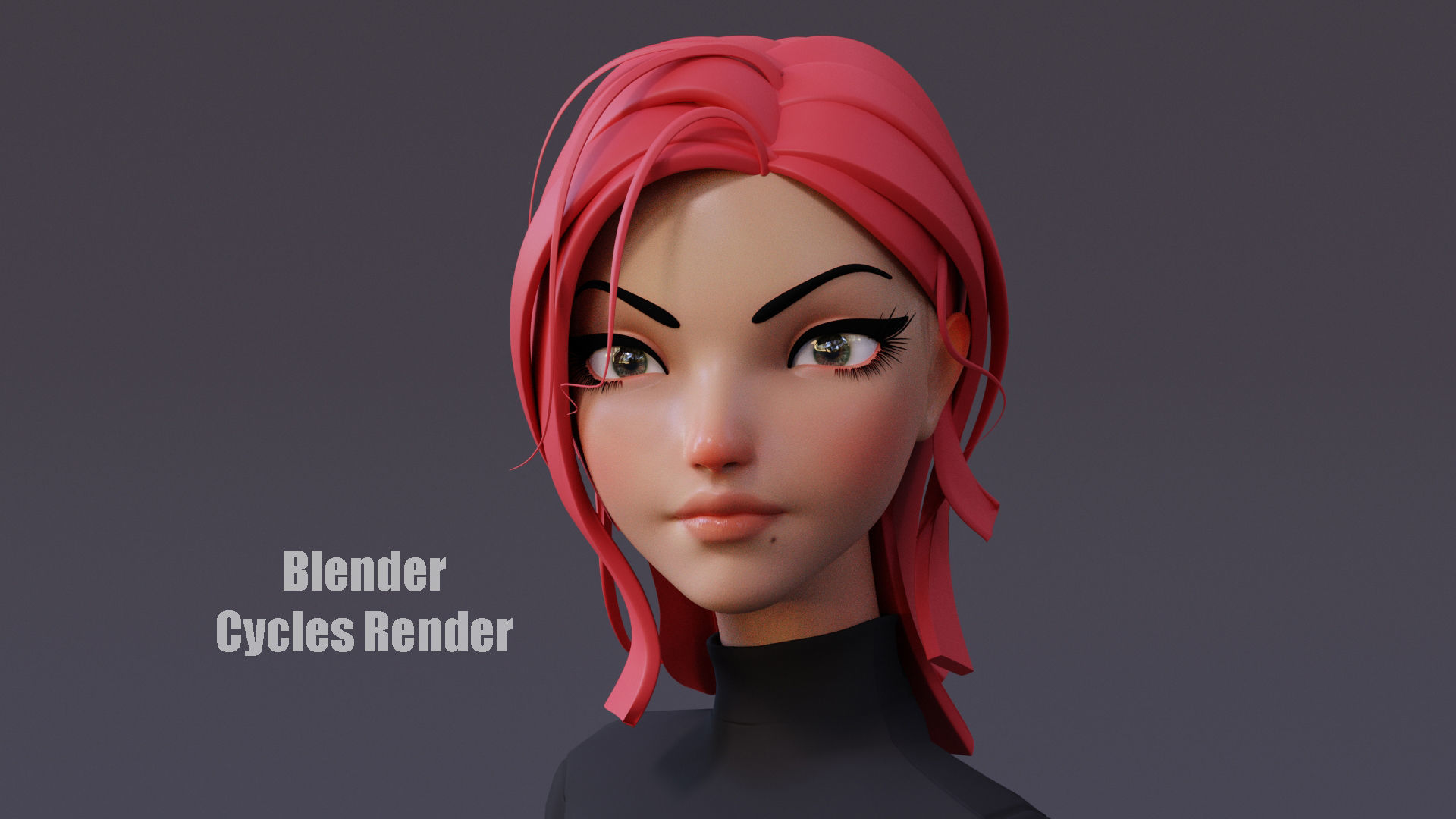 Violet Cartoon character  Low-poly 3D model_15