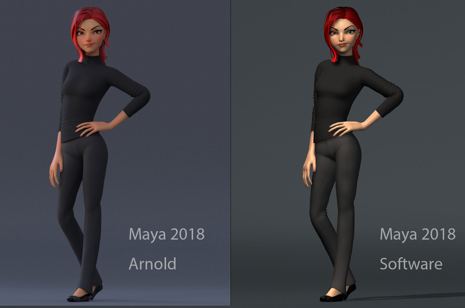 Violet Cartoon character  Low-poly 3D model_11